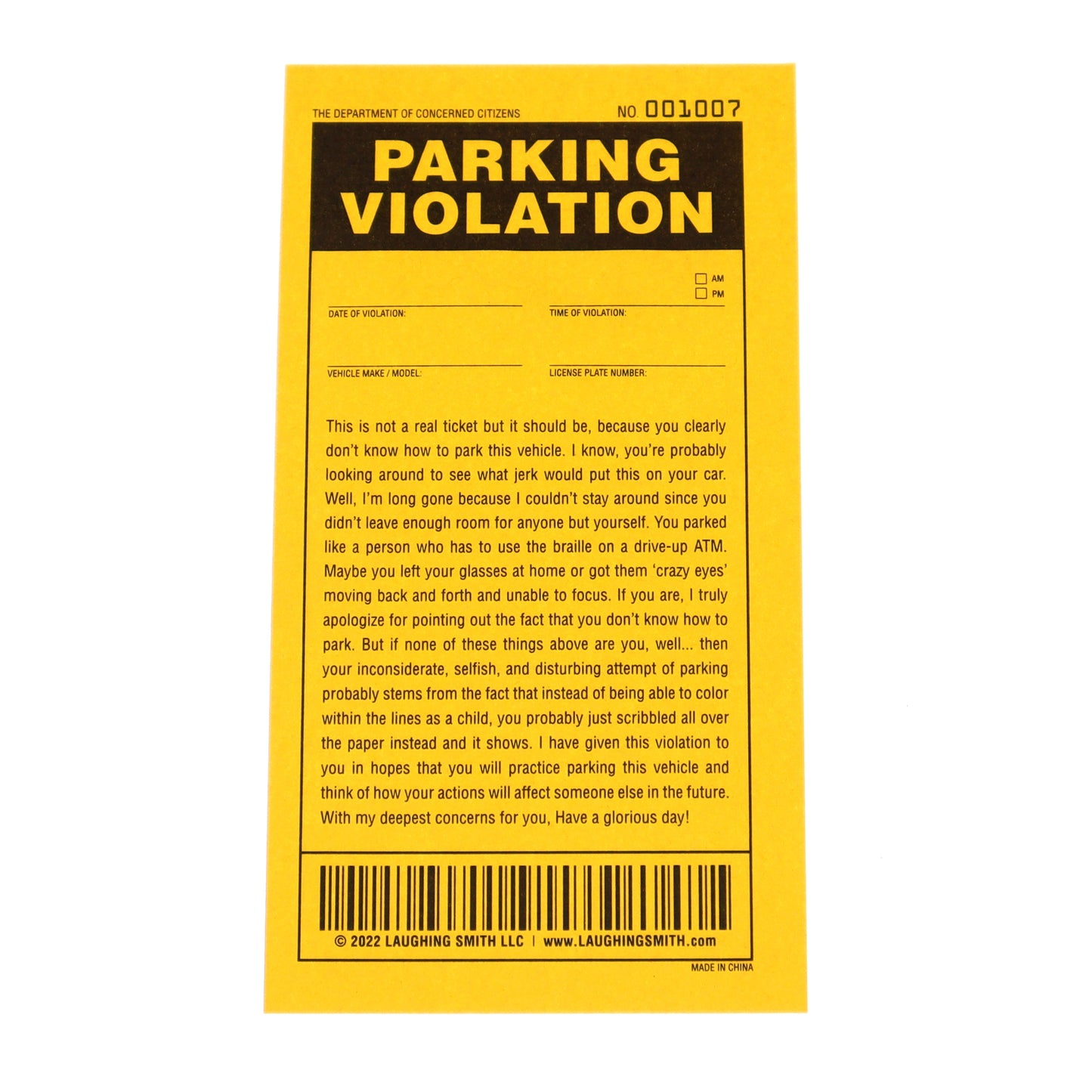 25 Funny Fake Parking Tickets