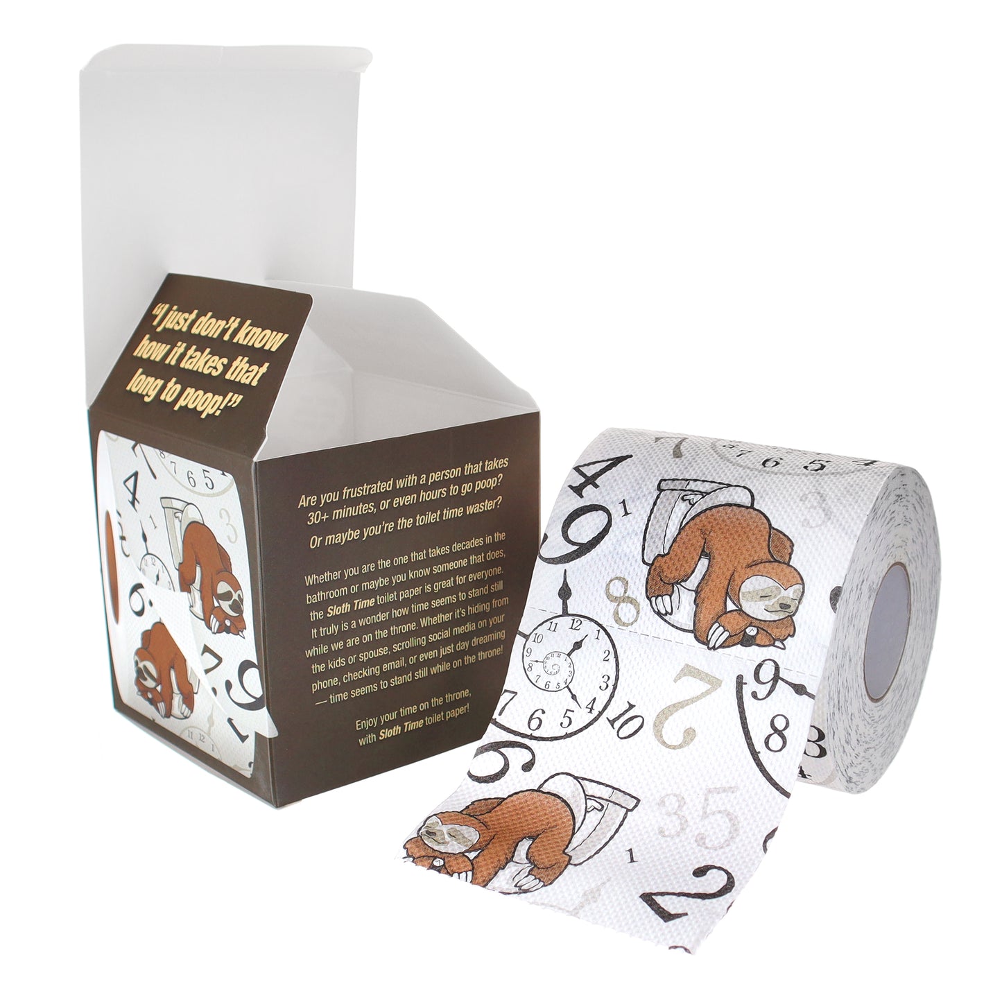 Sloth Time Funny Toilet Paper - Gag Gifts for Men, Women, Kids & Teens - Joke Novelty Toilet Roll