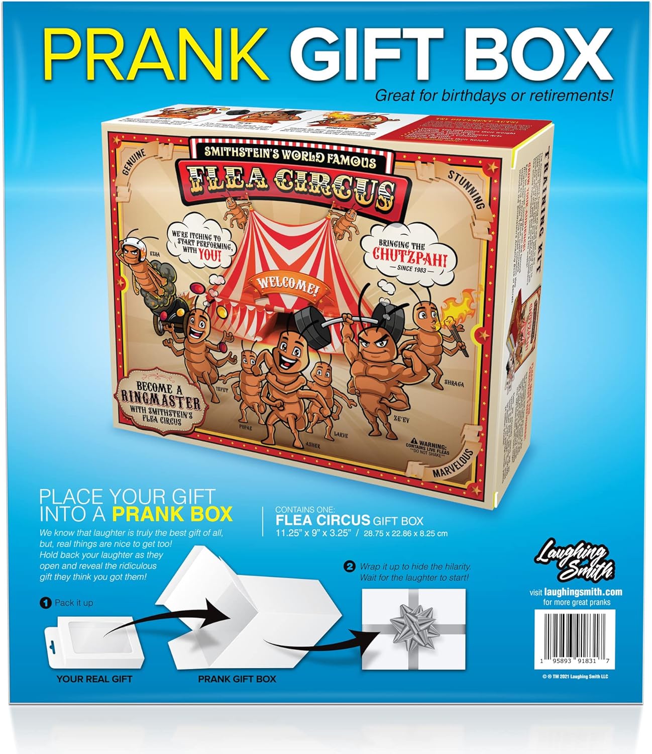 Smithstein's World Famous Flea Circus Prank Gift Box - Unique and Hilarious Gag Gift Box