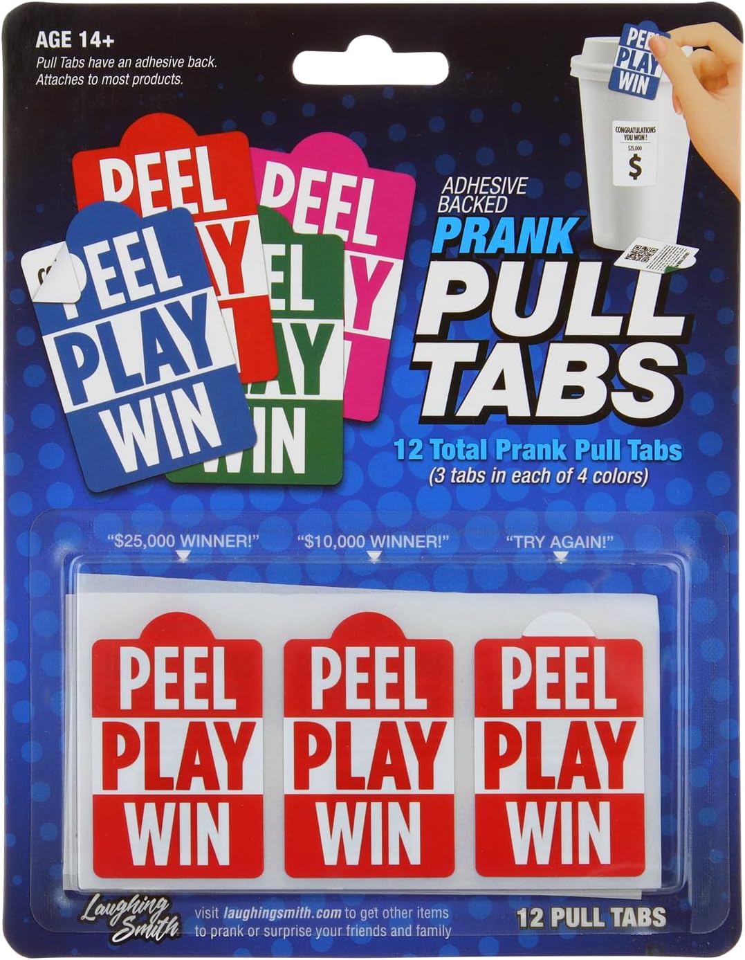 12 x Peel-Play-Win Prank Lottery Ticket - Fake Lottery Tickets and Prank Gag Adhesive Pull Tab