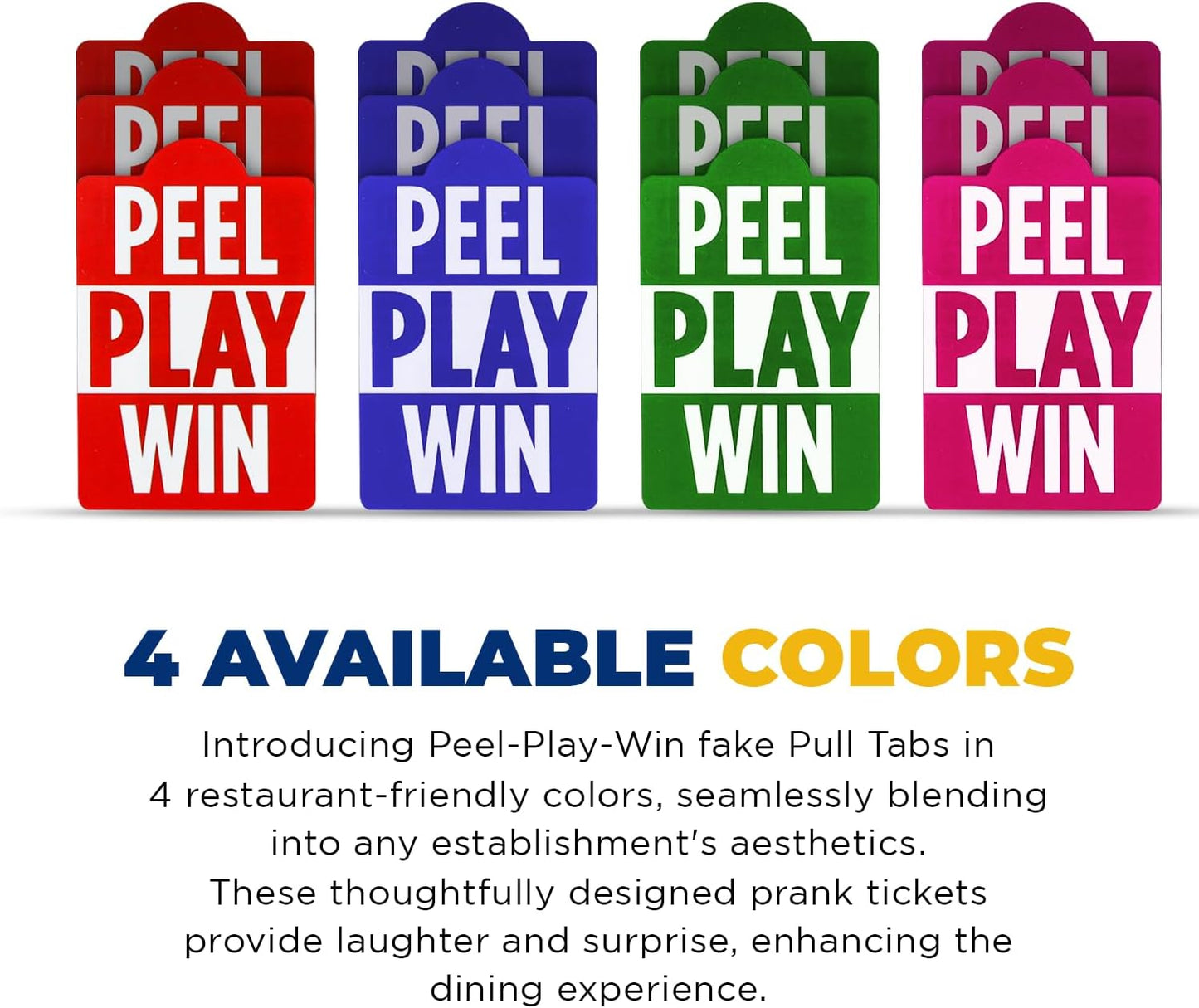 12 x Peel-Play-Win Prank Lottery Ticket - Fake Lottery Tickets and Prank Gag Adhesive Pull Tab