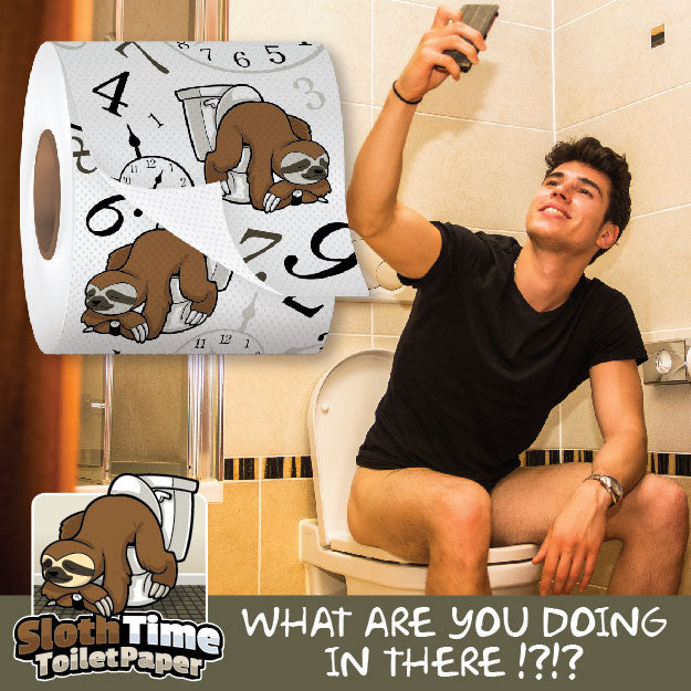 Sloth Time Funny Toilet Paper - Gag Gifts for Men, Women, Kids & Teens - Joke Novelty Toilet Roll