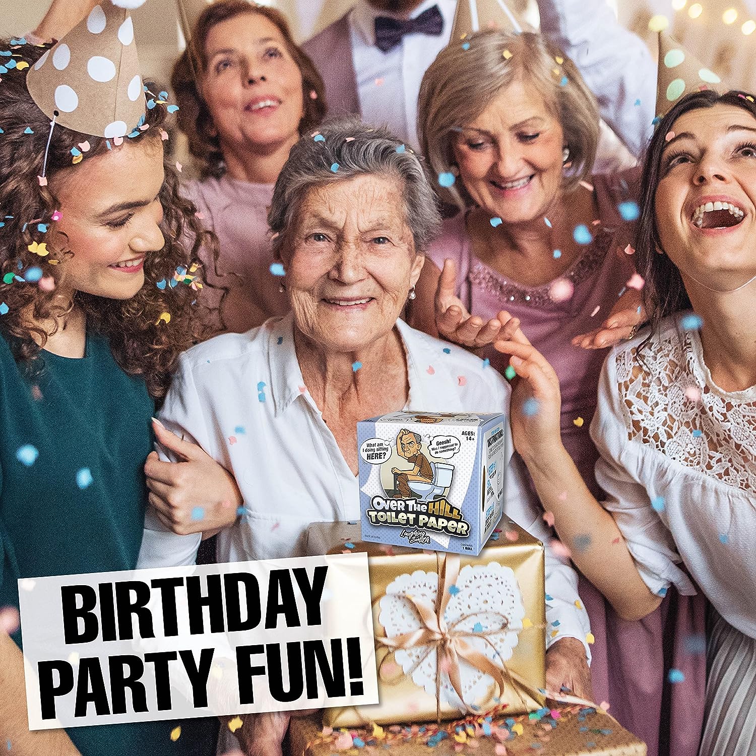 Over the Hill Toilet Paper Funny Gag Gifts for Men Old People