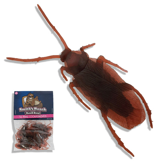 12 x Fake Roaches - Bag of Cockroaches That Look Real - Realistic Plastic Bugs