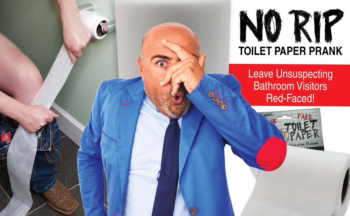 'No Tear' Funny Prank Toilet Paper - Impossible to Rip -Fake Novelty Stuff for Adults and Kids