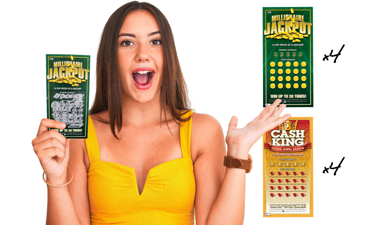 Cash King & Millionaire Jackpot Fake Lottery Tickets