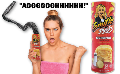 Snake in a Can Prank Gag - Smith's Snacks Potato Chip Can Snake Joke