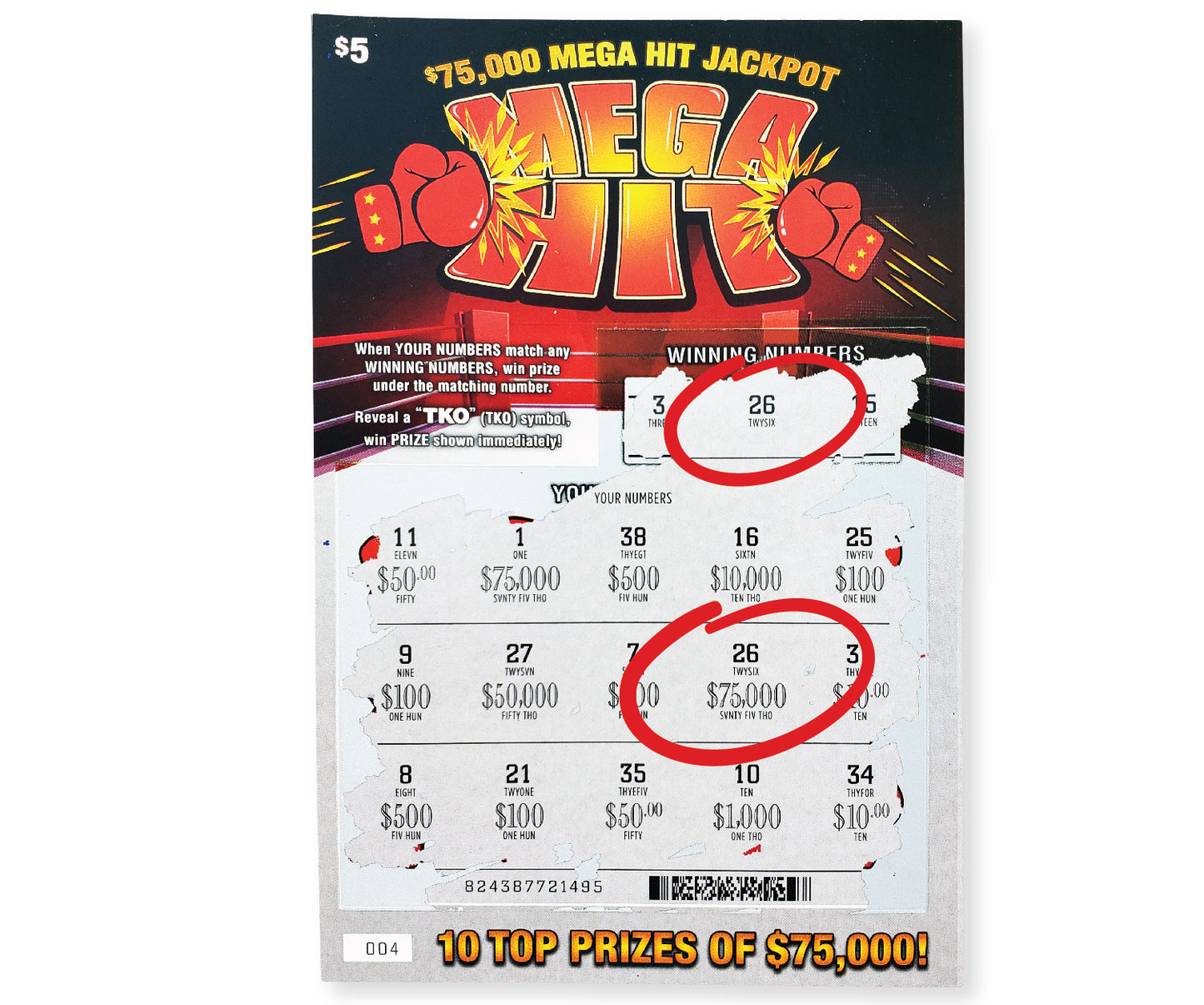 Circus Cash Cannon & Mega Hit - (8 pack) Fake Scratch Off Cards & Lottery Tickets - Every Ticket WINS $75,000 or $50,000