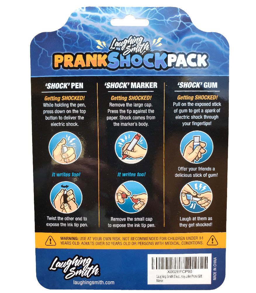Laughing Smith Prank Shock Pack 1 Shock Pen - 2 Shock Markers - 1 Shock Gum