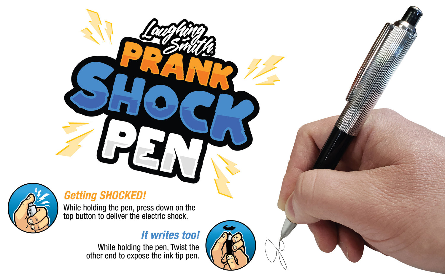 Shocking Electric Pen Prank Shock Trick Novelty Metal Joke Gag Toy Gifts  Funny